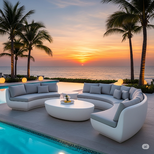 Antalya fiberglass havuz kenarı oturma grubu